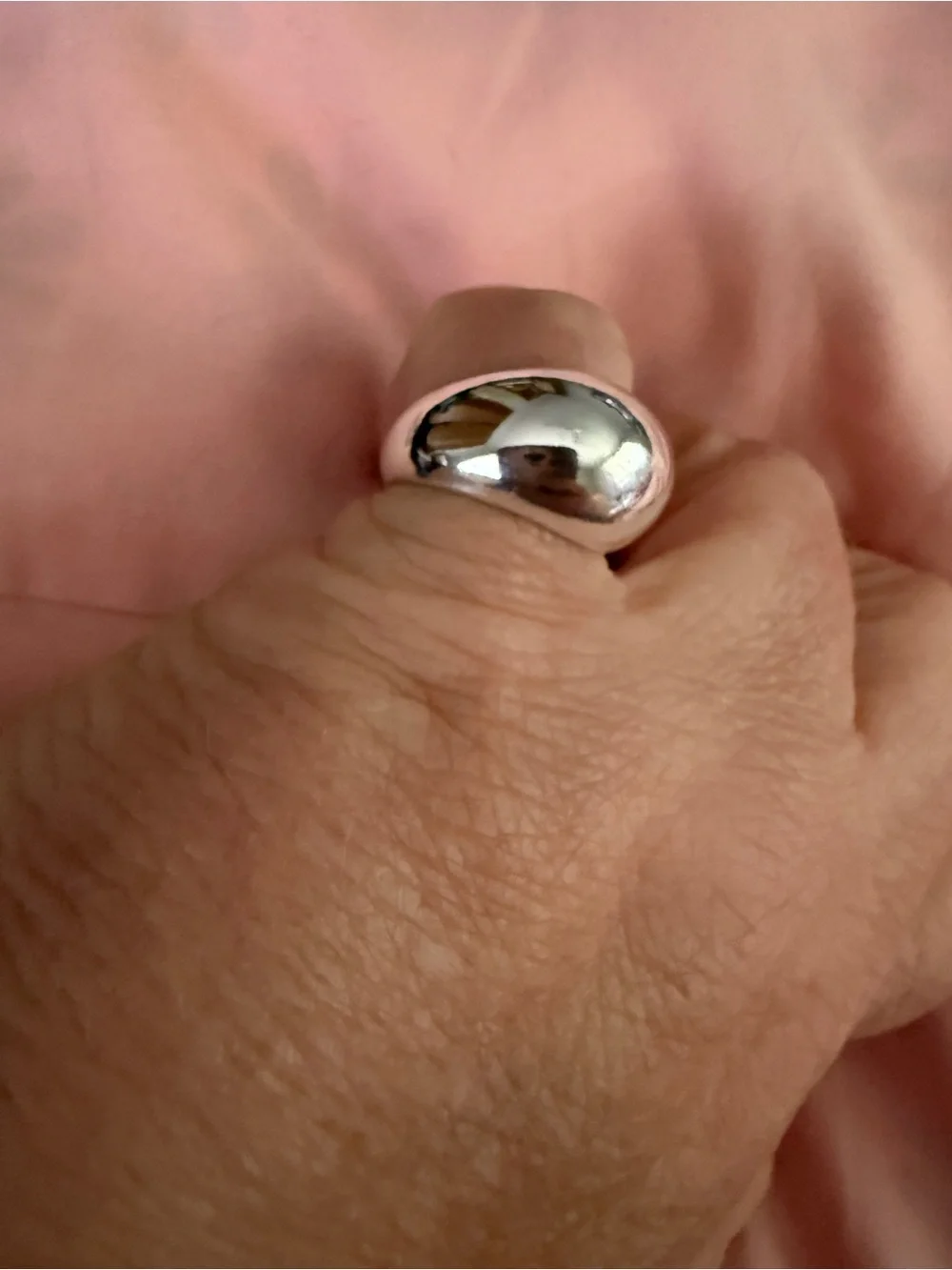 Classic Polished Silver Dome Ring - Elegant Women's Jewelry